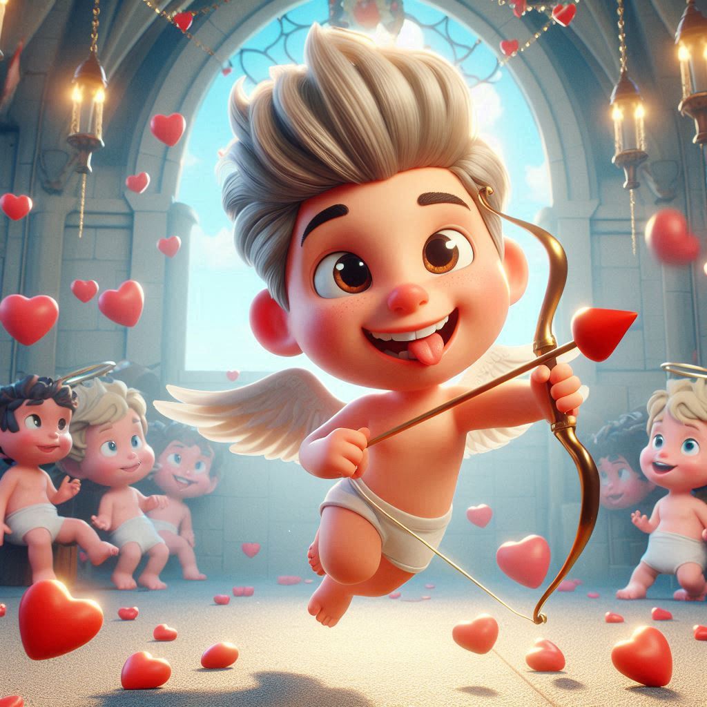 Cupids Arrow of Jokes Aiming for Giggles