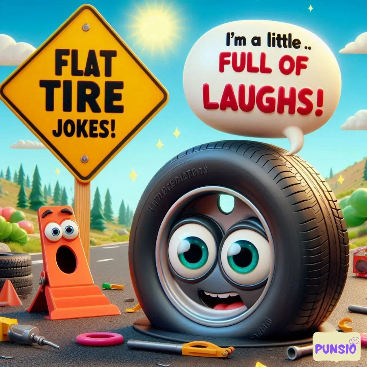185+ Hilarity Hits the Road with Flat Tire Jokes and Puns for Everyone